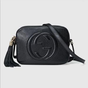 Gucci Black Soho Disco Leather Crossbody Bag with Tassel